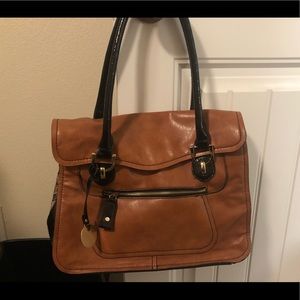 London Fog leather purse with snakeskin sides